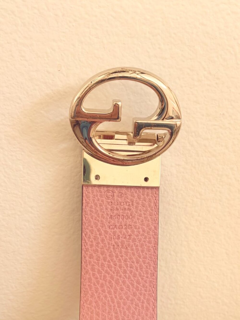 Gucci Signature, Reversible Leather Belt (Interlocking G Buckle, Gold-tone) - Picture 2 of 8